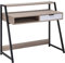 Beliani Bureau 100 x 50 cm Couleur Bois Clair et Acier Noir avec Espace de Rangement et Un Tiroir Blanc de Style Moderne et Minimaliste