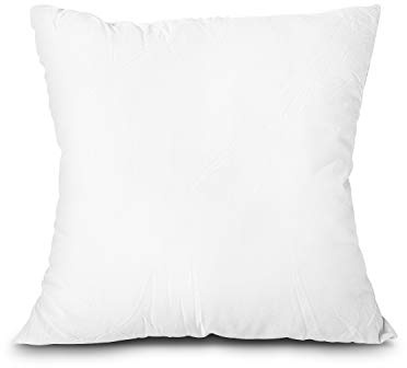 EDOW Throw Pillow Insert, Lightweight Soft Polyester Down Alternative Decorative Pillow, Sham Stuffer, Machine Washable. (White, 18x18)