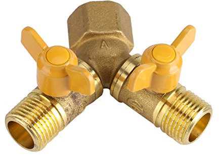 Jeffergarden Adaptador de Manguera Latón Macizo Manguera de riego para jardín Doble Grifo de 2 vías Conector de Grifo Doble G 1/2 Jardín Hogar