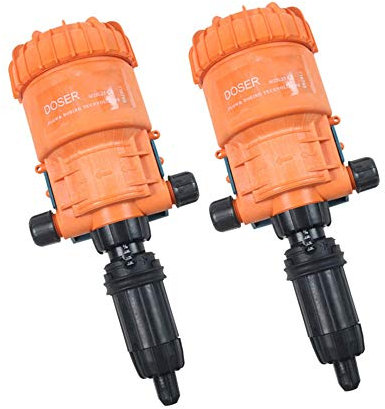 NEWTRY 0.2% -2% Düngerinjektor Dosierer Wasserbetriebene Dosierpumpe Flüssigverdünner Dosierer für Industrie, Garten, Viehzuche, 2 Stüke