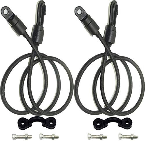 Pmsanzay 2/PK Rod Tamer Strap Holder, Deck Mount Connector for Kayak Boat & Marine Fishing Bungee Material, Adjustable Strap Length for 5 Fishing Rods