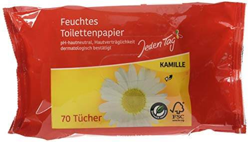 Jeden Tag Feuchtes Toilettenpapier Kamille, 70 Stück
