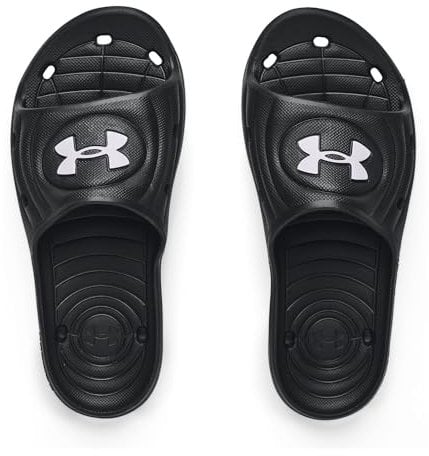 Under Armour UA B Locker IV SL, Sandals Boy's, Black/Black/White, 1.5 UK