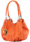 modamoda de 228 Damen Leder Schultertasche Hobo bag handmade in Italy, Farbe:Orange
