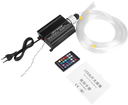 Luces de fibra óptica de plástico 16 W RGBW LED luces del cielo estrellado Kit de decoración para techos con un motor ligero, un mando a distancia RF y 150 cables de fibra óptica