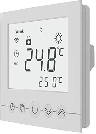 Wifi Thermostat Digitaler Raumthermostat mit Knöpfen 16Ampere weiß