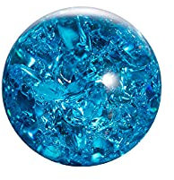 Crystal Feng Shui Ball Water Fountain Bonsai Glass Sphere Ice Crack Ball Home Garden Decoration Ornaments Cracking Sphere crystal ball (Color : Sky blue, Size : 30mm)