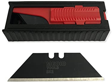 Medid 897 PROFI Trapezklingen für Teppichmesser - Ultra scharfe SK2 Carbon Klingen - 60 mm - Langlebig und vielseitig einsetzbar