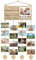KAMEUN Cornice portafoto con mollette e guinzaglio, cornice portafoto in legno, collage fotografico con 24 mini mollette