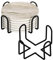 Cisolen 2 Stück Metall Untersetzer Halter Quadrat Getränk Tasse Rack Bahn Halter Schwarz Eisen Metall Halter Lagerung Caddy Esstisch Dekoration