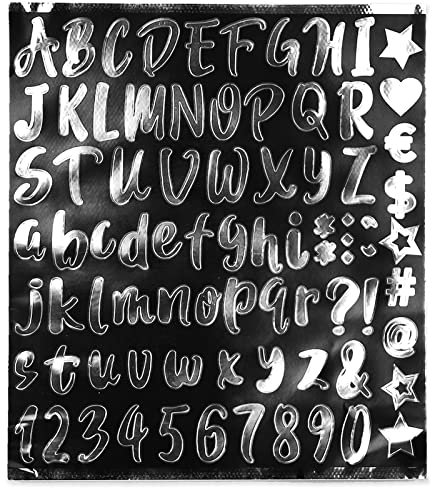 10 Sheets Silver Letter Stickers, Glitter Metal Self-Adhesive Sticky Numbers, Waterproof Alphabet Stickers for Mailbox, Scrapbooking, DIY Crafts, Greeting Cards Decoration