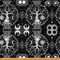 Sonne und Mond Stoff Meterware Baum des Lebens Dekorationsstoff Gothic Motte Möbelstoff Zuckerschädel Trippy Glitzersterne Stoff böhmische Sternbilder 92 x 150 (HxB) schwarz weiß