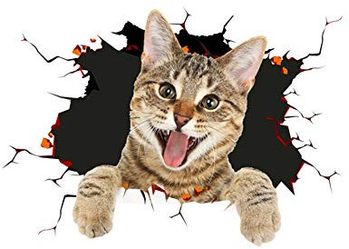 3D Katze Auto Aufkleber, Cartoon Tier Lustige Simulation Aufkleber Auto Motorhaube Aufkleber Wasserdicht DIY Aufkleber Sticker Auto Styling Dekoration Aufkleber Vinyl Auto Personalisierte Aufkleber