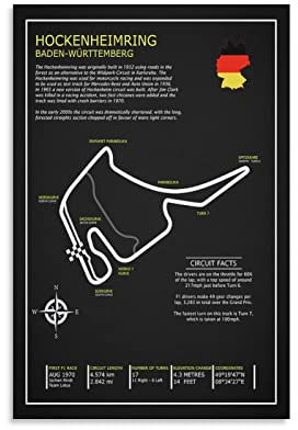 Formel 1 Runway Poster The Hockenheim Circuit Leinwand Poster Wandkunst Bild Drucke Hängende Foto Decor Home Poster Ar