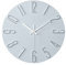 ALEENFOON 30cm Rund Modern Leise Wanduhren Ohne Tickgeräusche Innenuhr Nicht Tickende Rahmenlose 3D Nummer Wanduhren Dünne Hängende Uhr für Wohnzimmer Küche Büro Schlafzimmer (Silber)