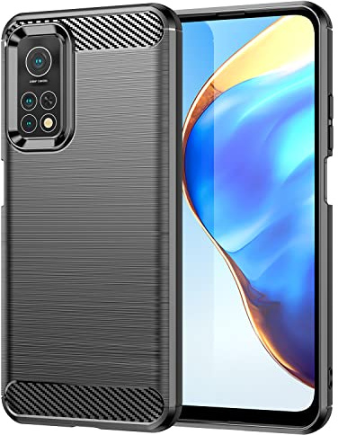 Max Power Digital Hülle für Xiaomi Mi 10T / Mi 10T Pro Carbon Cover Schutzhülle Handyhülle Silikon Case Stoßfest Kratzfeste Schutzhülle Schwarz Cover Shock [Kabellose Aufladung Kompatibel]