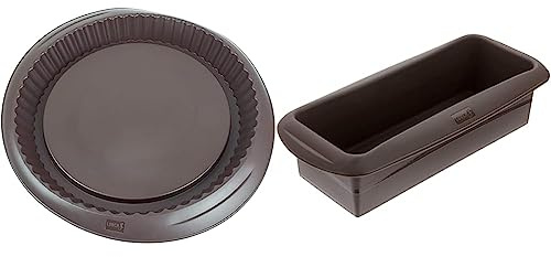Lurch 85007 Flexiform Obstboden/Backform aus 100% BPA-freiem Platin Silikon, 28cm & 85000 FlexiForm Kasten 25 cm braun