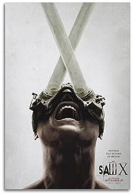 V BY N Saw X Moive Poster, Vintage-Kunst, Raumdekoration, ästhetische Schlafzimmer-Dekoration, Leinwandposter für Schlafzimmer, 30 x 45 cm, ungerahmt