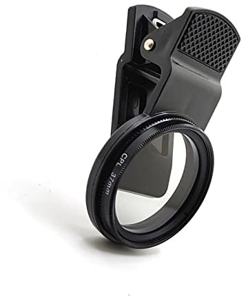 37-mm-Polarisationsfilter für Mobiltelefone, CPL, Clip-on-Design, Feine Verarbeitung, Linsenschutz, Clip mit Metallgewindeloch Zur Entfernung von Reflektiertem Licht, Erhöhung