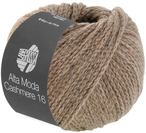LANA GROSSA Alta Moda Cashmere 16 | Feinste 16 Mikron Merinowolle mit Kaschmiranteil | Handstrickgarn aus 78% Schurwolle (Merino) 12% Kaschmir & 10% Polyamid (Nylon) | 50g zum Stricken | 110m Garn 65