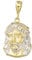 JC Trauringe Gold Anhänger Jesuskopf in Echt 585 Gold klassische, schlichte Jesus Christus Kopf Goldanhänger Goldschmuck Unisex Herren Schmuck Kettenanhänger in Bicolor inkl. Schmucketui 8597