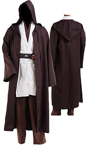 Taeyue Anakin Costume Men's Cosplay Outfits Set Halloween Carnival Party Suit Adult White L