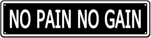 kisoyo Vintage Metallschilder No Pain No Gain Retro Road Signs Country Retro Metal Wall Man Cave 4x16 Inches Metal Signs Decorative Signs