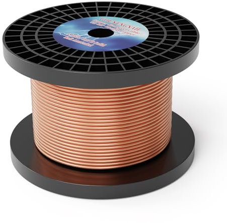 315FT 6AWG Soft Annealed Solid Grounding Wire, Per UL-467 10 Mils Copper Clad Steel Ground Cable Earth Wire (Solid Copper Clad, 315FT / 6AWG)