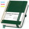 RETTACY Notizbuch A5 kariert, Bullet Journal mit 100 g/m² Dickem Papier, 150 Blatt, Collegeblock für Büro und Schule, Lederhülle, Dunkelgrün, 14.8 cm x 21 cm