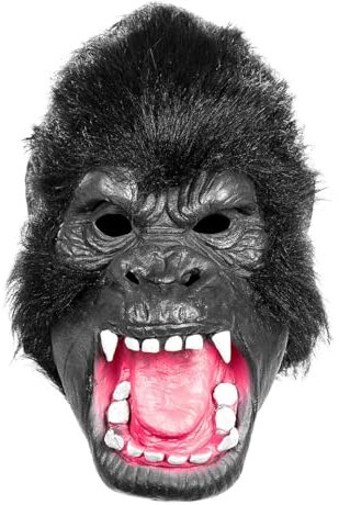 Wütender Gorilla Maske aus Latex - realistische Tiermaske als Verkleidung für Halloween, Karneval & Motto-Party