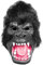 Wütender Gorilla Maske aus Latex - realistische Tiermaske als Verkleidung für Halloween, Karneval & Motto-Party