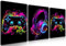 BGFCE Game Decor Set of 3, Neon Gaming Wall Art, Canvas Paintings Posters for Teen Boys Room, Framed 12x16 in