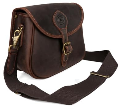 TOURBON Leather Cartridge Bag 12GA 20GA 16GA 28GA Shotgun Shell Holder Bag for Skeet Trap Sporting Clay SHooting