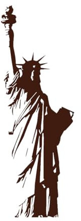 Wandtattoo Freiheitsstatue New York, Vinyl, USA, Freiheit, Kunstdekor, Heimaufkleber, Schlafzimmer, Fensterdeko-S-20x57cm-Coffee
