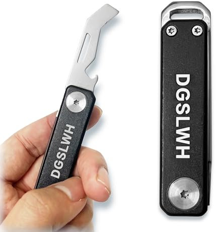 1 pièces COUTEAU PLIANT multifonctionnel, Cutter en acier inoxydable, Cutter Portable, Box Cutter, Ouverture de la bouteille et Déballage 2 en 1, Idéal pour le Bureau, l'école et la maison (noir)
