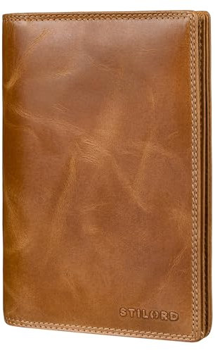 STILORD 'Larin' Custodia per Documenti Auto in Pelle - Multifunzione Porta Passaporto da Viaggio Cuoio Portafoglio per Carta di Credito ID Documenti con Protezione RFID, Colore:perugia - marrone