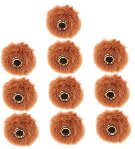 IWOWHERO 10stücke Braune Flauschige Pompons Mit Geradem Weiche Schmuckperlen Für Diy Halsketten Ohrringe Schlüsselanhänger Und Bastelprojekte Vielseitige Bommel Für Kreative Accessoires