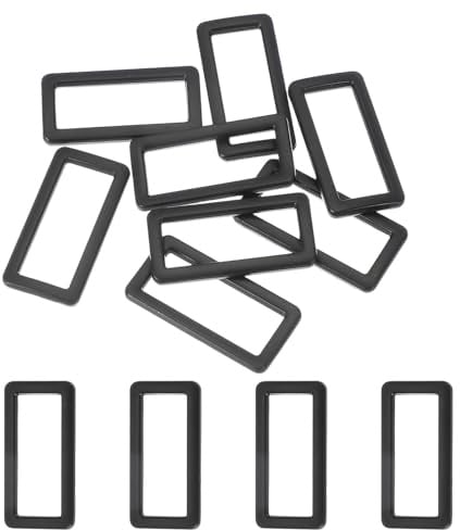 sourcing map Flache rechteckige Metallringe, 32 mm, rechteckige Schnallenringe, quadratischer Riemen, Gurtband für Tasche, Gürtel, Geldbörse, DIY, Handwerk, mattschwarz, 8 Stück, matte black, 32mm(1-1