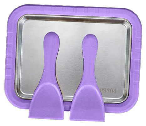 Pitycbo Machine à Glace Roulée, Plaque Froide pour Créations de Desserts, avec Spatules Incluses, Violet