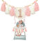 GlamRays Boho 1. Geburtstag Hochstuhl Banner Partydeko für Mädchen Baby Dusche Wandaufhänge Dekoration für Kinderzimmer (mit Gänseblümchenmuster Rosa Weißem)