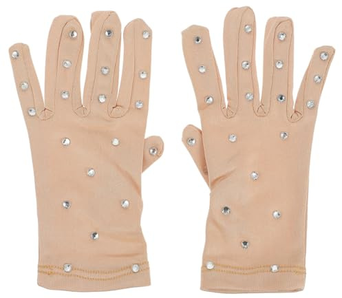 FRCOLOR Strass-Eislaufhandschuhe Für Eiskunstlauf Atmungsaktive Thermohandschuhe Für Mädchen Und Damen Für Auftritte Training Und Kälte 1 Paar