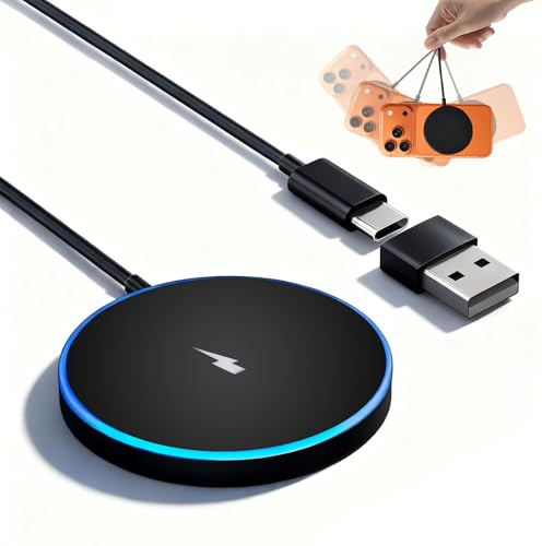 La Brodée Wireless Charger 15W for Mag Safe Charger, Phone Charger | Dual Charging Ports Charging Pad Compatible with iPhone 17 Air/Pro Max/16 Pro/16/15/14/13/12 Series, Air pod Pro 3/2-Black