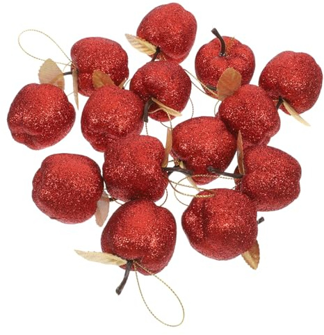 DOITOOL 20 Stück Teiliges Weihnachtsbaum-Ornament Realistische Rote Schaumstoff-äpfel Festliche Christbaumschmuck Anhänger für Weihnachtsdeko und Party Langlebig und Farbenfroh