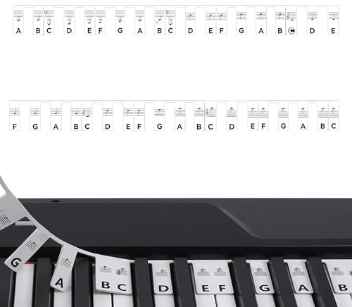 Klavierführer für Anfänger, 88 Tasten Klaviertastatur Notenetiketten Klaviernoten Leitfaden für Anfänger Silikon Wiederverwendbar Keine Aufkleber Erforderlich für Elektronische Keyboards und Klaviere