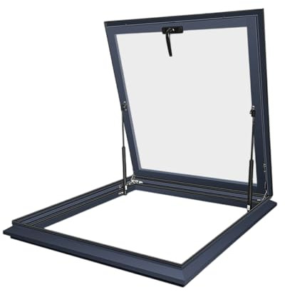Dachfenster Ausstieg, Doppelverglasung Aus Gehärtetem Glas, Aluminiumrahmen, Flachbündige Dachzugangsluke Mit Gasdruckfeder & Handgriff, Lüftungsfenster Für Dachboden Keller Wintergarten
