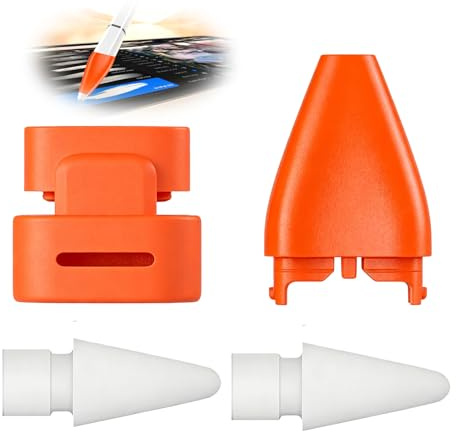 4er-Set Ersatzspitze kompatibel mit Logitech Crayon, Zubehör mit 2 Stiftspitze, Silikon Stiftkappe Stiftspitzenabdeckung und Schutzkappe, Präzise Schreibspitzen Ersatzteile für Tablet Stift
