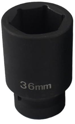 Serenophile Llave de vaso hexagonal de 36 mm, 78 mm de largo, acero resistente, para reparación de automóviles, taller, uso doméstico, pieza negra
