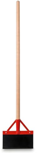 Stoßscharre 30 cm mit Buchenholzstiel 130 cm | Federstahlblatt mit Strebe 300 mm breit| Bodenscharre, Eisstößer, Putzschaber, Teppichschaber | Handwerkzeug für Bau, Garten & Winterdienst