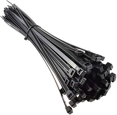UKCable-Ties Cable Ties 750mm x 7.6mm Black Nylon Plastic Zip Tie Wraps - Pack of 100