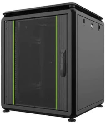 LOGON RDL12U66BL Rack autonom, 12 U 600 kg, Schwarz – Regale (600 kg, freistehend, 12 U, Stahl, Glas, Schwarz)